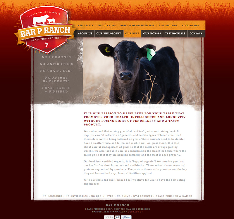 Bar P Ranch Grass Finished Beef website