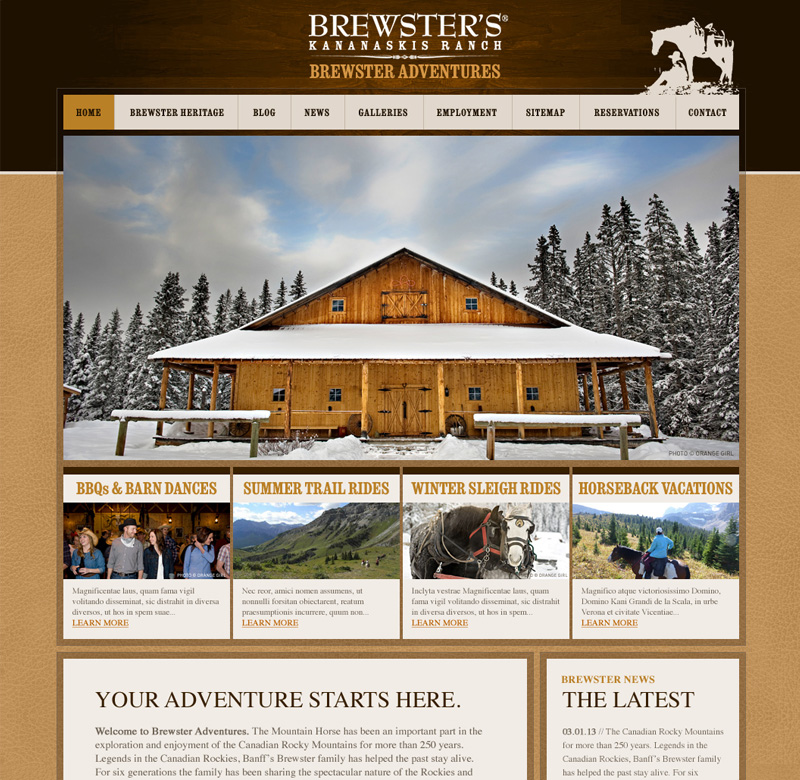 Brewster's Kananaskis Ranch website