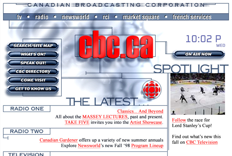 Canadian Broadcasting Corporation (CBC) website