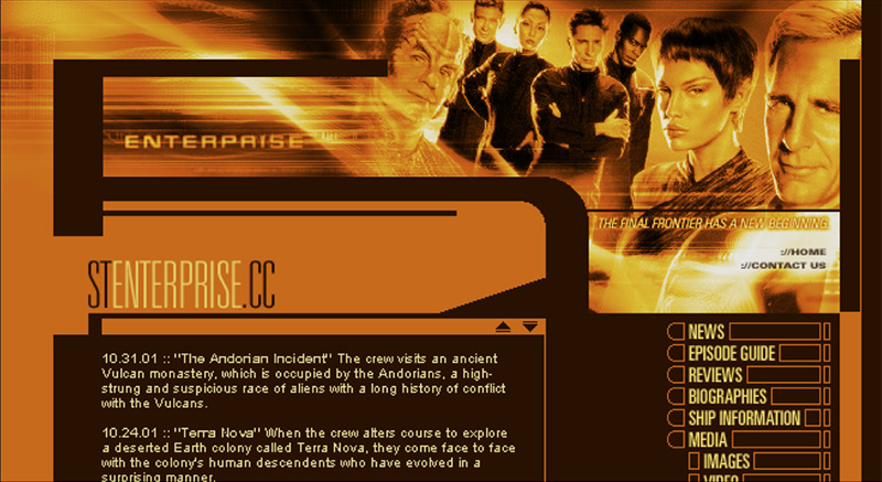 Star Trek Enterprise (UPN TV) fansite