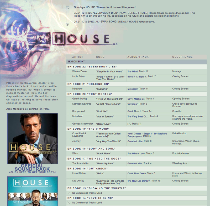 House (FOX TV) fansite