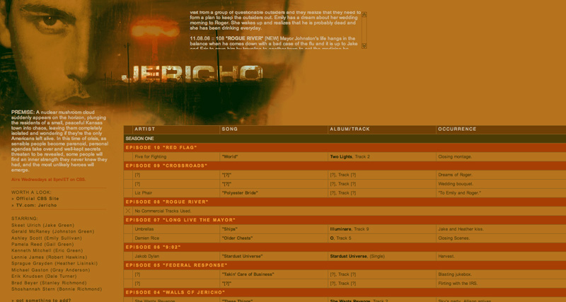 Jericho (CBS TV) fansite