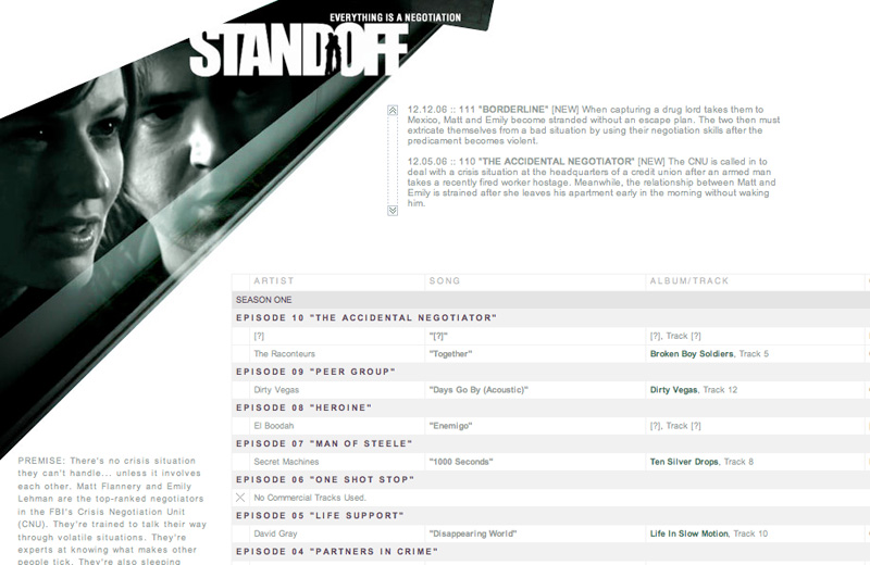 Standoff (FOX TV) fansite