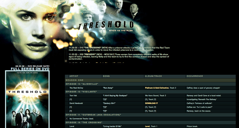 Threshold (CBS TV) fansite