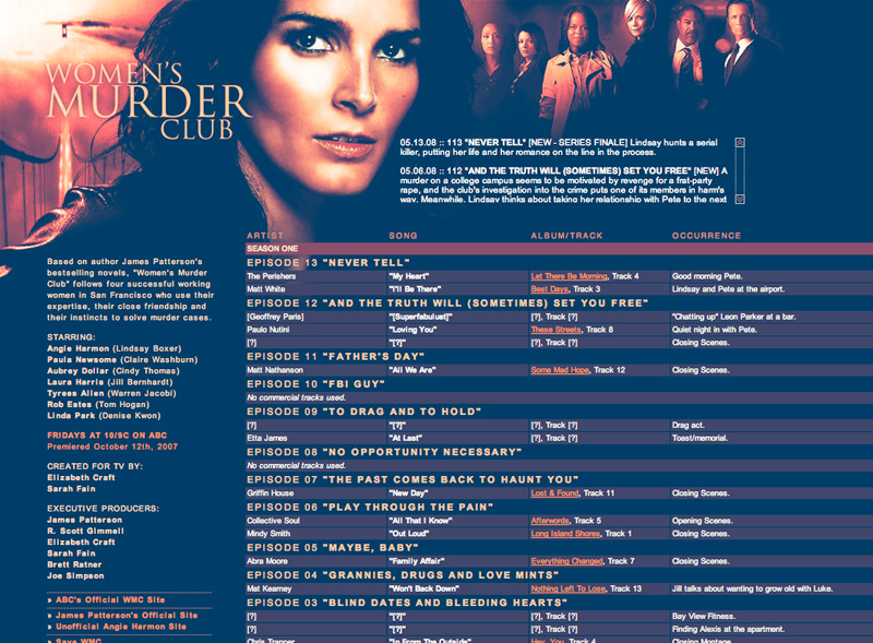 Women's Murder Club (ABC TV) fansite