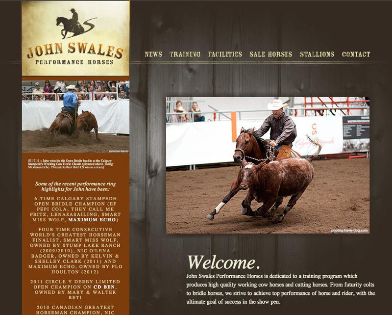 John Swales Performance Horses website