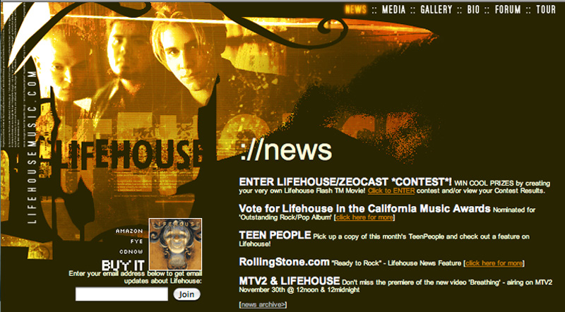 Lifehouse (Official) website