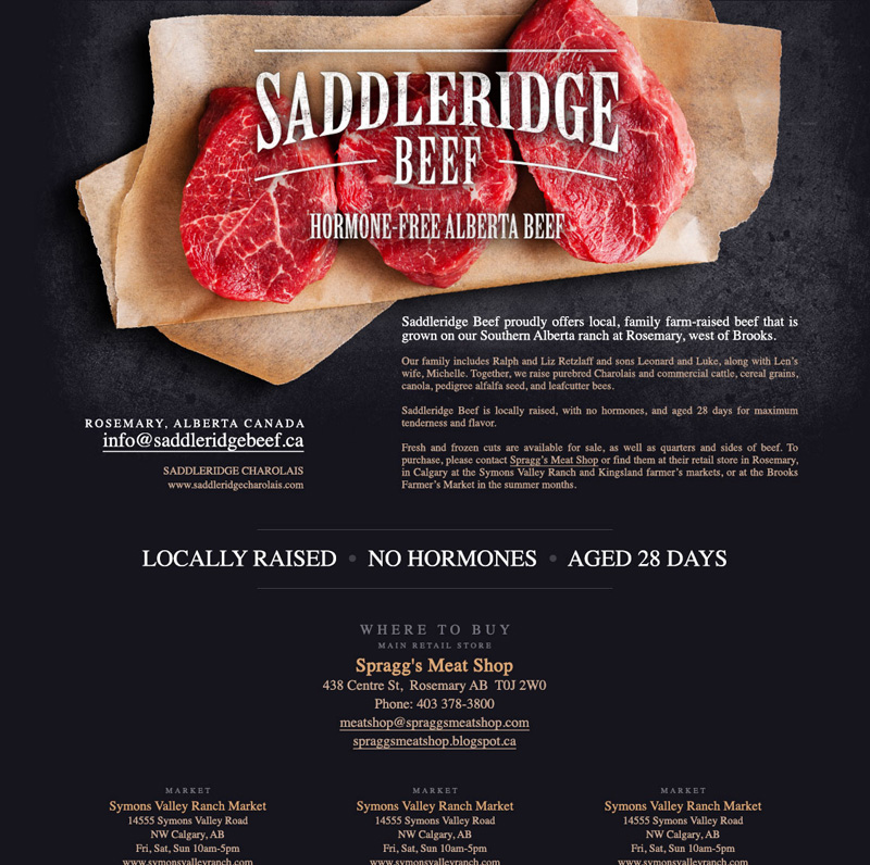 Saddleridge Beef website