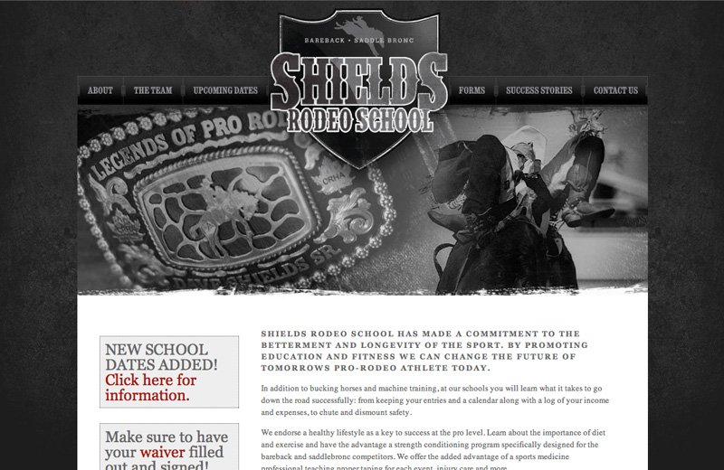 Shields Rodeo School website